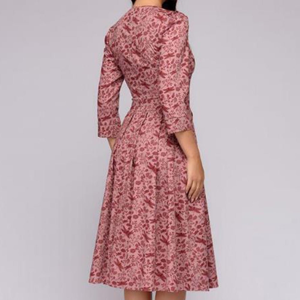 Edles Retro Midikleid Elegante Kleider im Vintage Stil