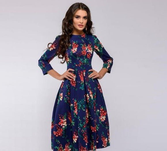 Edles Retro Midikleid Elegante Kleider im Vintage Stil
