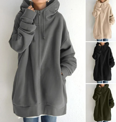 Damen Hoodie mit Reißverschluss Herbst & Winter - Handgefertigt