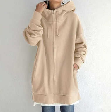 Damen Hoodie mit Reißverschluss Herbst & Winter - Handgefertigt