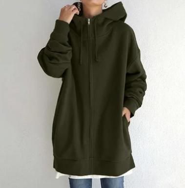 Damen Hoodie mit Reißverschluss Herbst & Winter - Handgefertigt