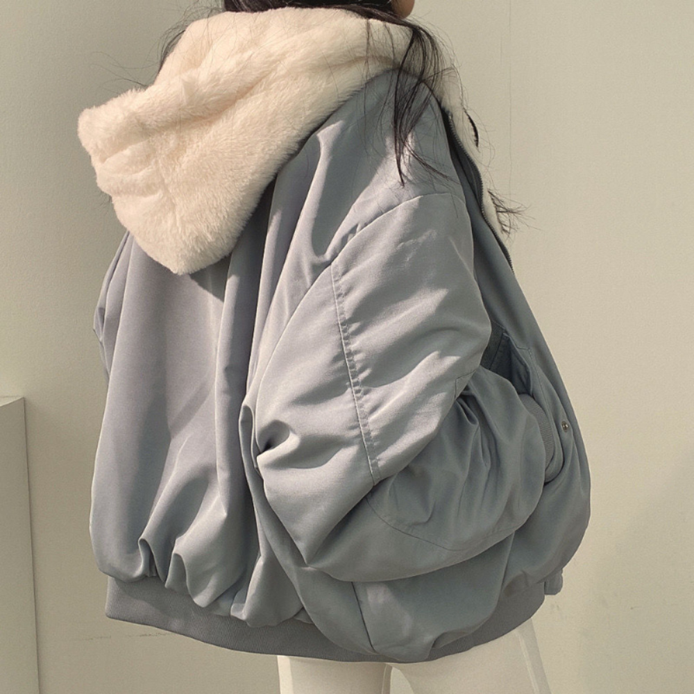 Wendbare Fleecejacke mit Kapuze - Warme Jacke für Damen