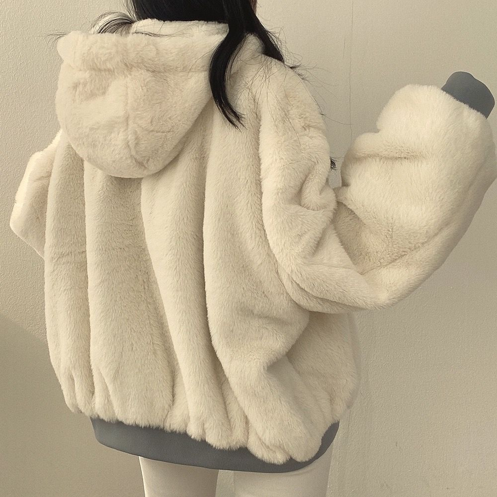 Wendbare Fleecejacke mit Kapuze - Warme Jacke für Damen