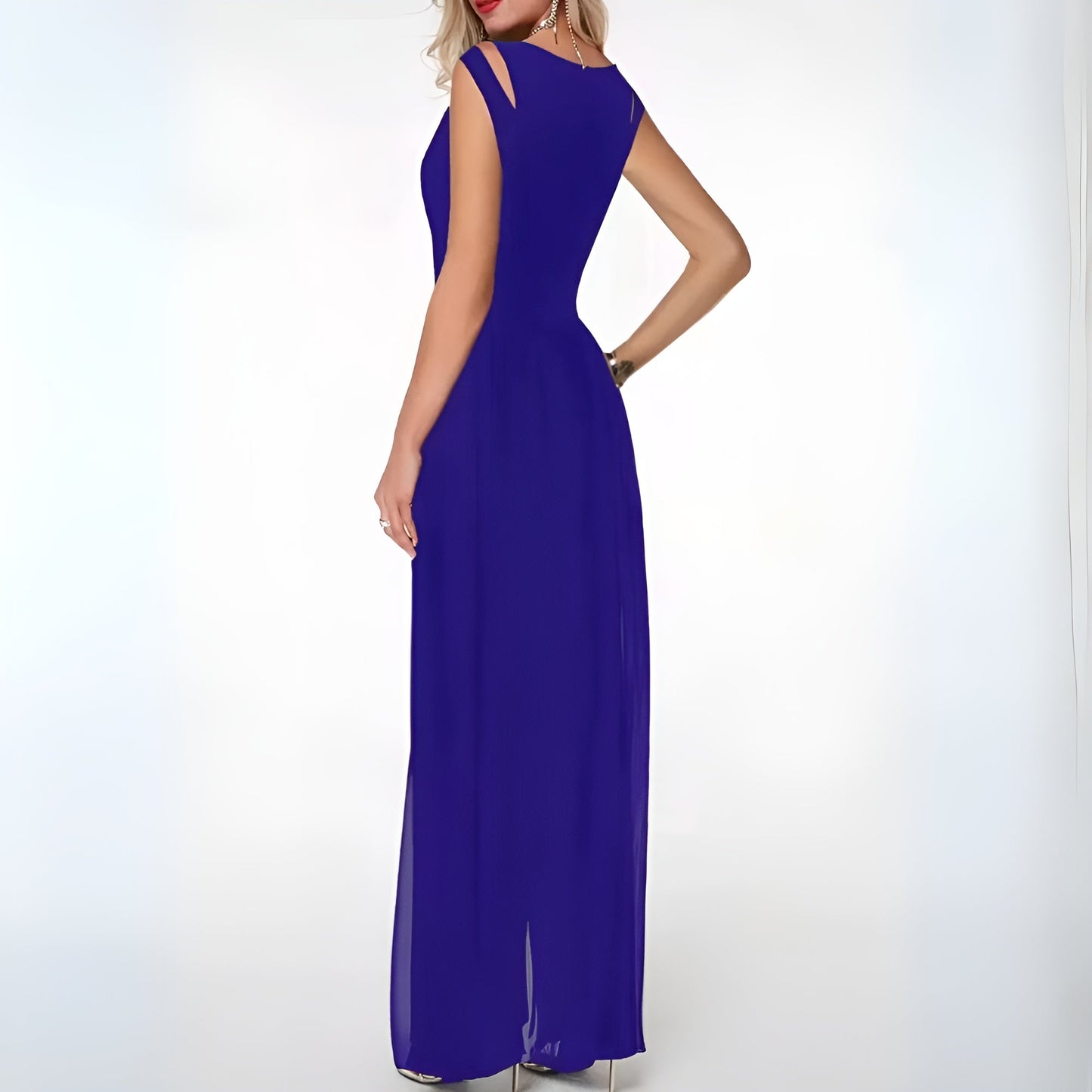 Eleganter Jumpsuit Ärmelloser Abend-Overall mit weiten Hosenbeinen