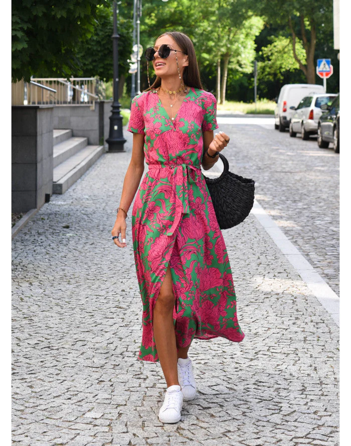 Sommerkleid Damen Leichtes Freizeitkleid mit farbenfrohem Design
