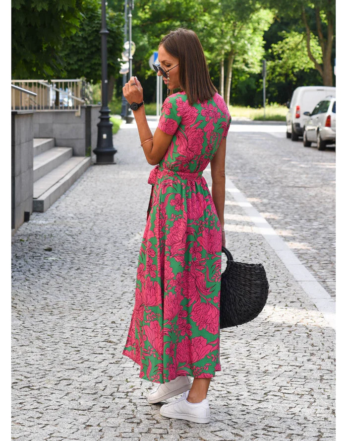 Sommerkleid Damen Leichtes Freizeitkleid mit farbenfrohem Design