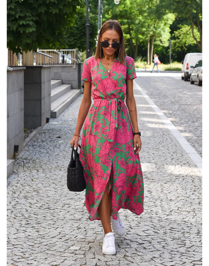Sommerkleid Damen Leichtes Freizeitkleid mit farbenfrohem Design