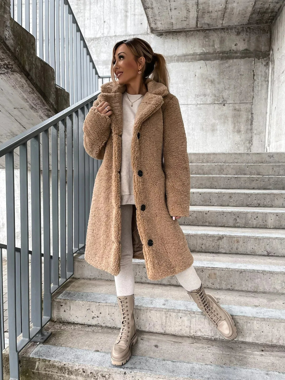 Plüsch-Trenchcoat Warmer & Stilvoller Mantel für Damen