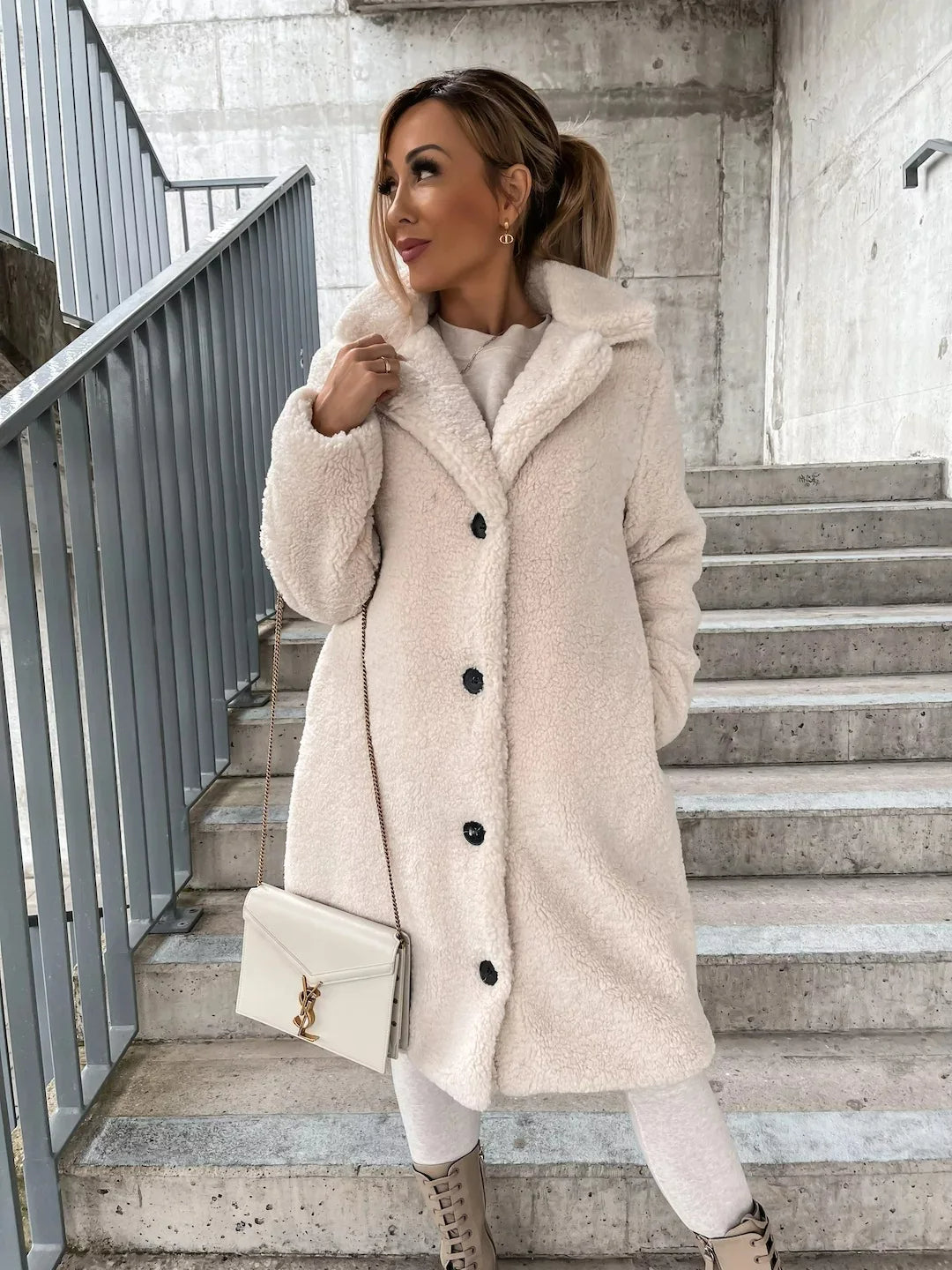 Plüsch-Trenchcoat Warmer & Stilvoller Mantel für Damen