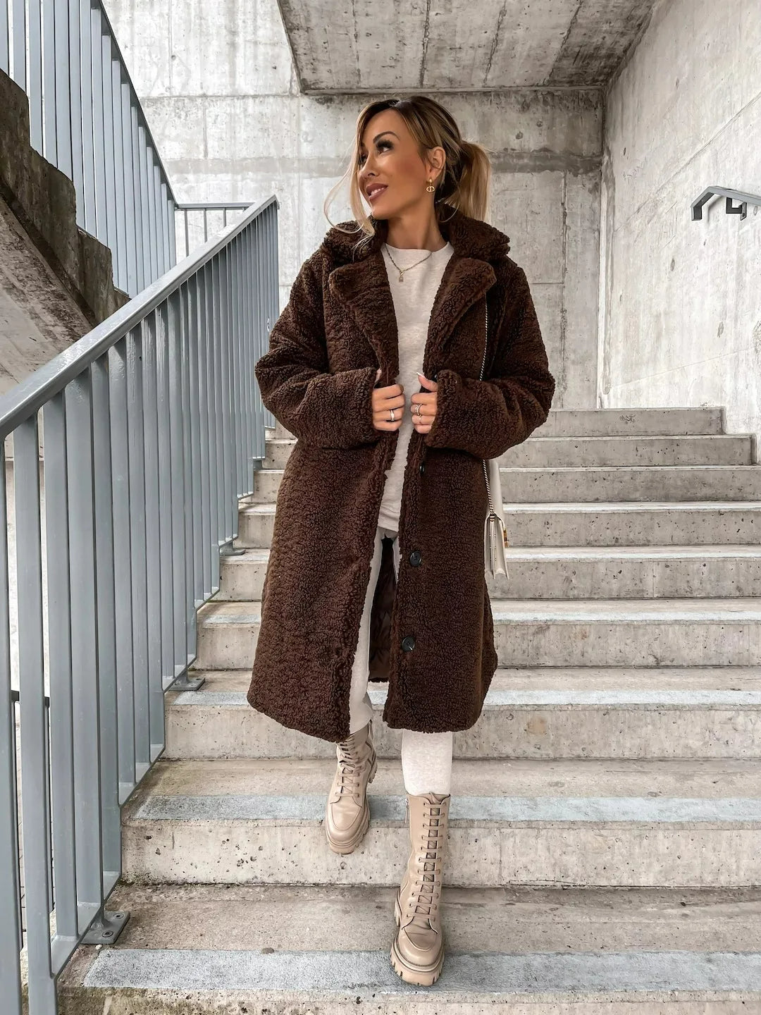 Plüsch-Trenchcoat Warmer & Stilvoller Mantel für Damen