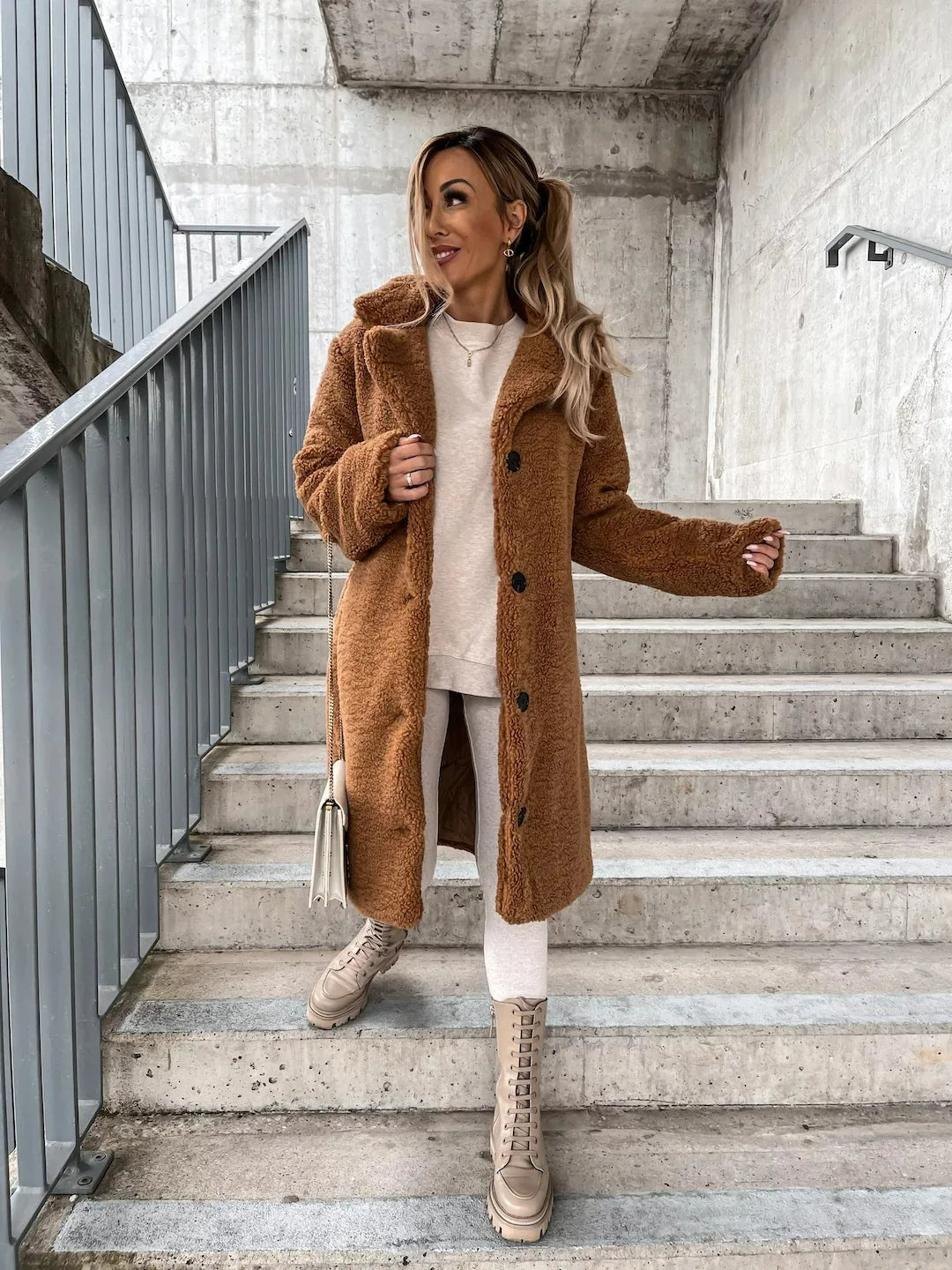 Plüsch-Trenchcoat Warmer & Stilvoller Mantel für Damen