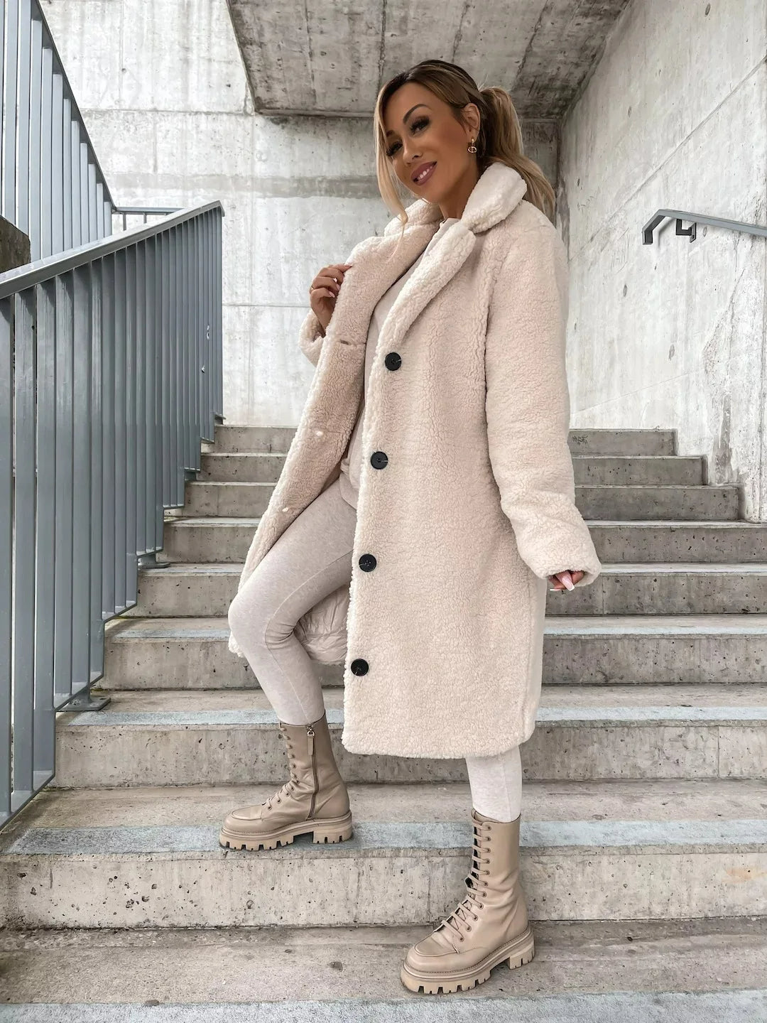 Plüsch-Trenchcoat Warmer & Stilvoller Mantel für Damen