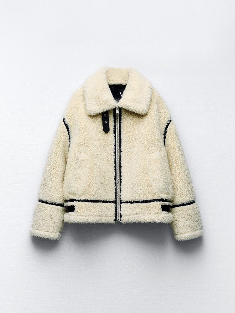Elegante Damen Teddyjacke Langarm, Komfort & Stil