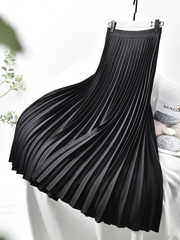 Eleganter Plisseerock Damen Hohe Taille Schicker & Hochwertiger Faltenrock