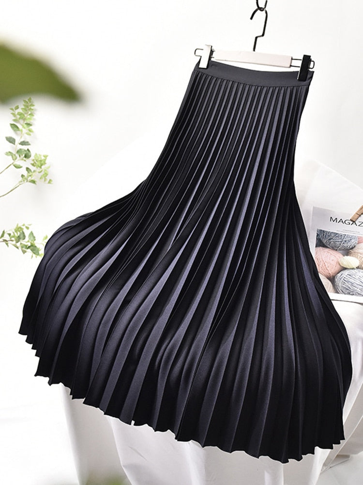 Eleganter Plisseerock Damen Hohe Taille Schicker & Hochwertiger Faltenrock