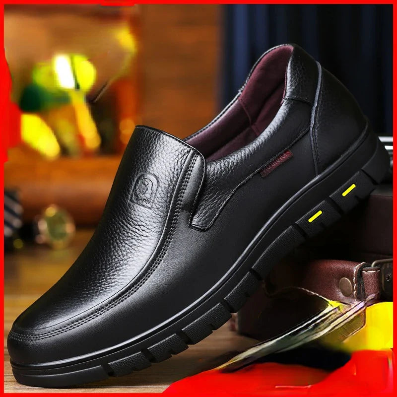 Herren Lederschuhe Handgefertigte Freizeitschuhe mit flacher Sohle