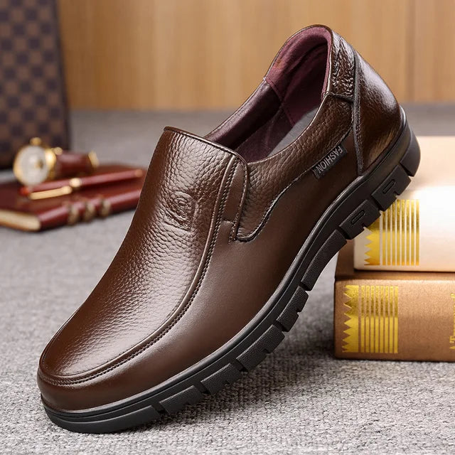 Herren Lederschuhe Handgefertigte Freizeitschuhe mit flacher Sohle