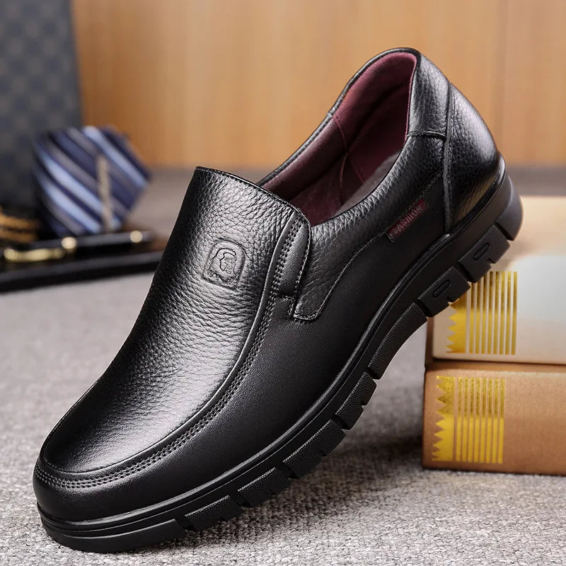 Herren Lederschuhe Handgefertigte Freizeitschuhe mit flacher Sohle
