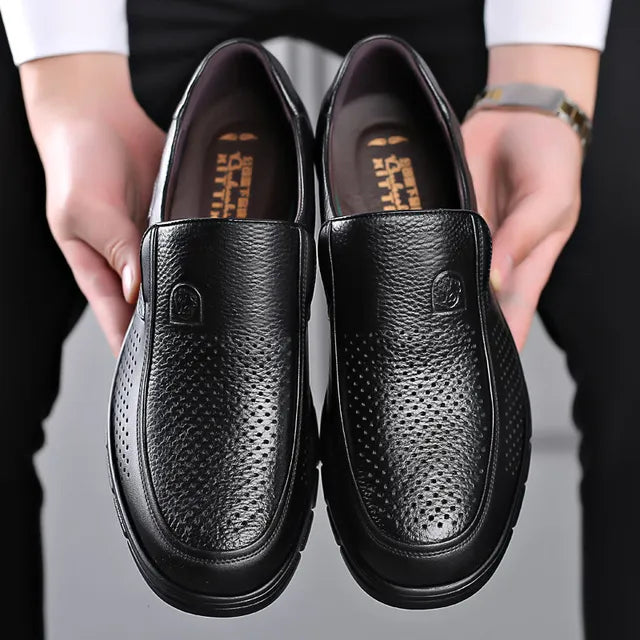 Herren Lederschuhe Handgefertigte Freizeitschuhe mit flacher Sohle