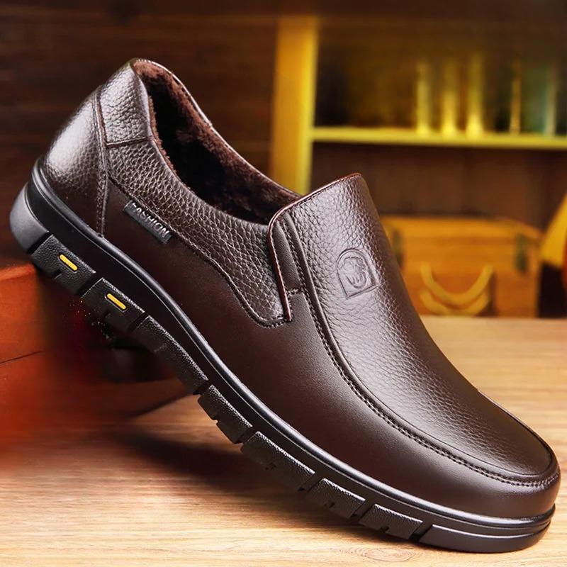 Herren Lederschuhe Handgefertigte Freizeitschuhe mit flacher Sohle