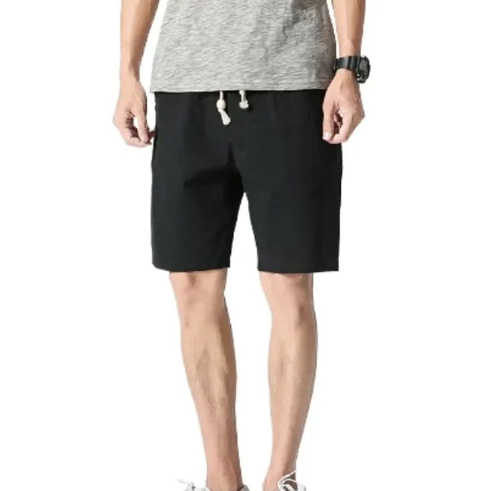 Herren Sommer-Shorts aus Baumwolle und Leinen Atmungsaktive, lockere Freizeithose im Retro-Stil Knielange Trend-Shorts