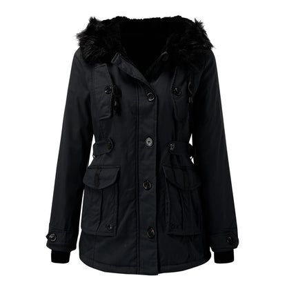 Damen Winterparka Warmer Modemantel mit Kapuze