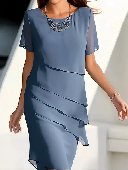 Schlankmachendes Damenkleid - Elegantes Sommerkleid mit Tailliertem Schnitt