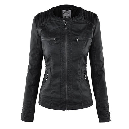 Damen Lederjacke mit Kapuze - Herbst/Winter 2023