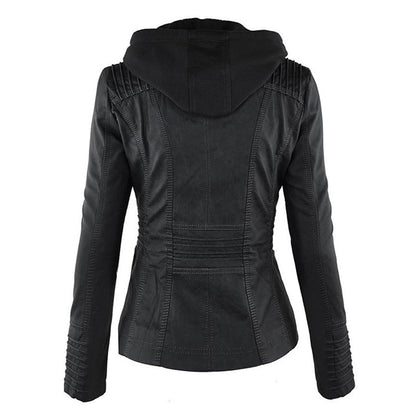 Damen Lederjacke mit Kapuze - Herbst/Winter 2023