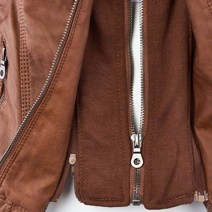Damen Lederjacke mit Kapuze - Herbst/Winter 2023