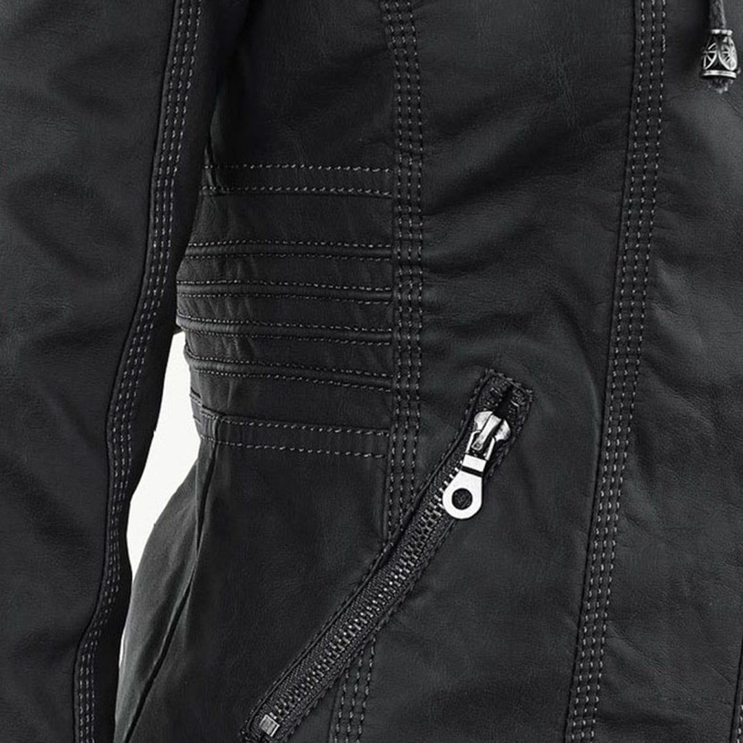 Damen Lederjacke mit Kapuze - Herbst/Winter 2023