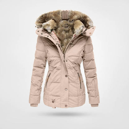 Warme Winterjacke mit Kapuze und Fleecefutter