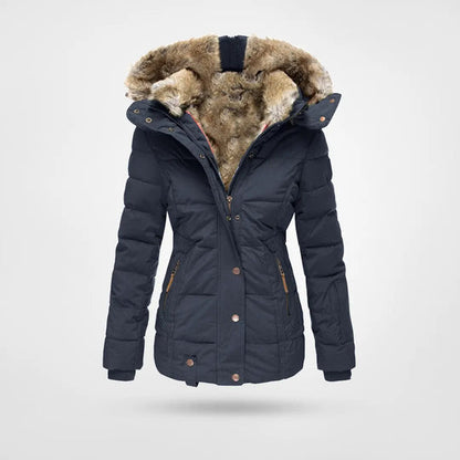 Warme Winterjacke mit Kapuze und Fleecefutter
