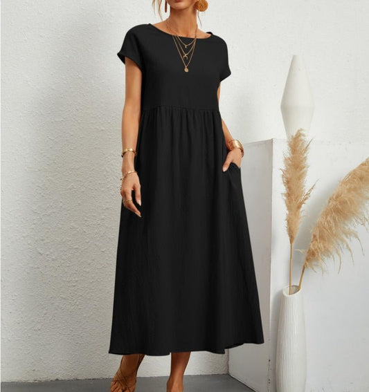 Elegantes Sommerkleid Maxi Kleid Baumwolle Polyester