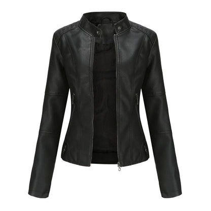 Damen Lederjacke mit Mao-Kragen Eleganter & Klassischer Look