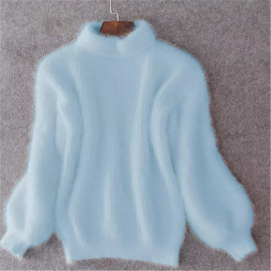 Vintage Angora Pullover Damen Pullover fest gestrickt