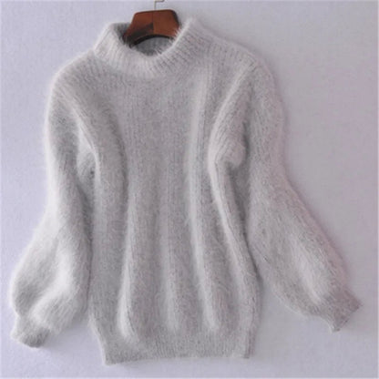 Vintage Angora Pullover Damen Pullover fest gestrickt