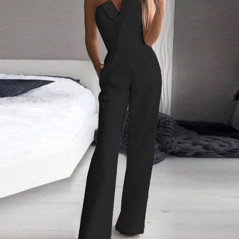 Roter ärmelloser Jumpsuit Damen - Festlich & Elegant