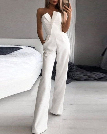 Roter ärmelloser Jumpsuit Damen - Festlich & Elegant