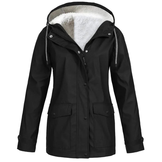 Wasserdichte Outdoorjacke Damen Fleecefutter Winddicht
