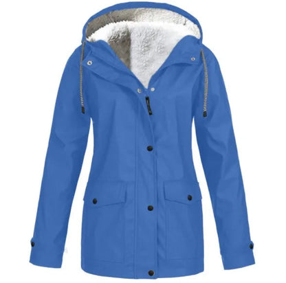Wasserdichte Outdoorjacke Damen Fleecefutter Winddicht