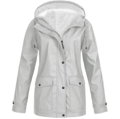 Wasserdichte Outdoorjacke Damen Fleecefutter Winddicht