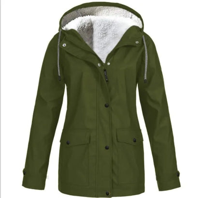 Wasserdichte Outdoorjacke Damen Fleecefutter Winddicht