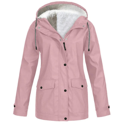 Wasserdichte Outdoorjacke Damen Fleecefutter Winddicht