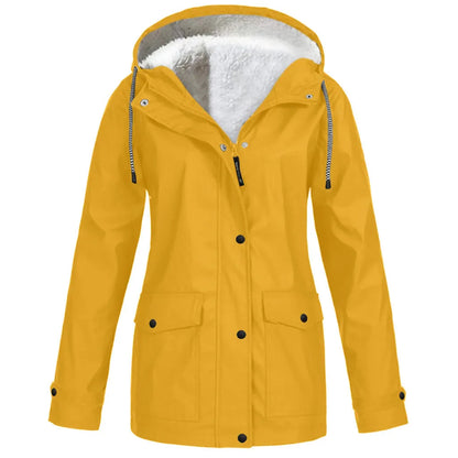 Wasserdichte Outdoorjacke Damen Fleecefutter Winddicht