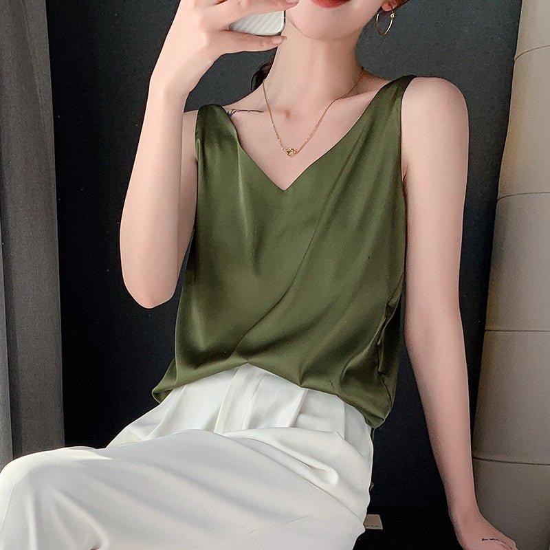 Damen Tanktop Seidig Weiches Top Sommer Atmungsaktiv