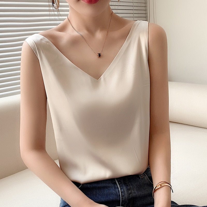Damen Tanktop Seidig Weiches Top Sommer Atmungsaktiv