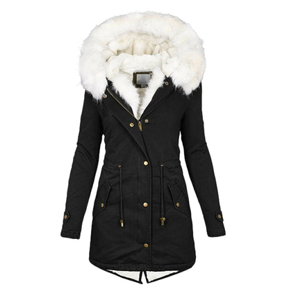 Elegante Winterjacke mit Kapuze und Fleecefutter
