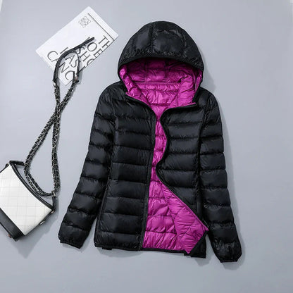 Wende-Daunenjacke Leichte, warme & figurbetonte Winterjacke