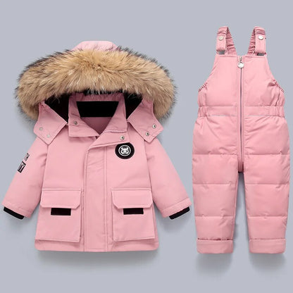 Kinder Wintermantel & Overall Set Warme Winterkleidung für Kleinkinder